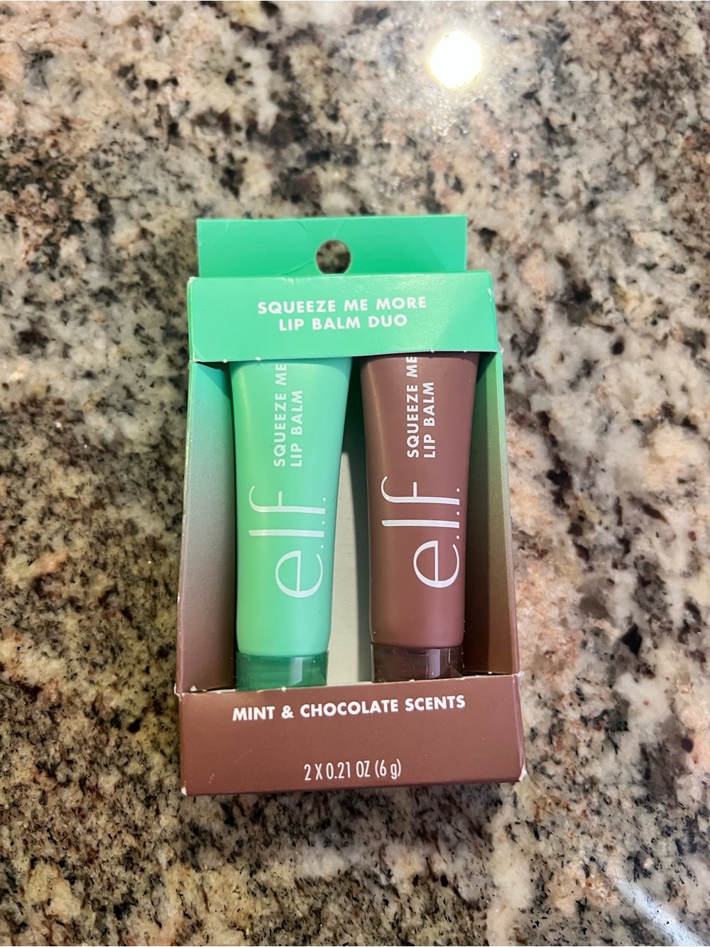 e.l.f. Squeeze Me More Lip Balm Duo - Mint (green) & Chocolate (brown)